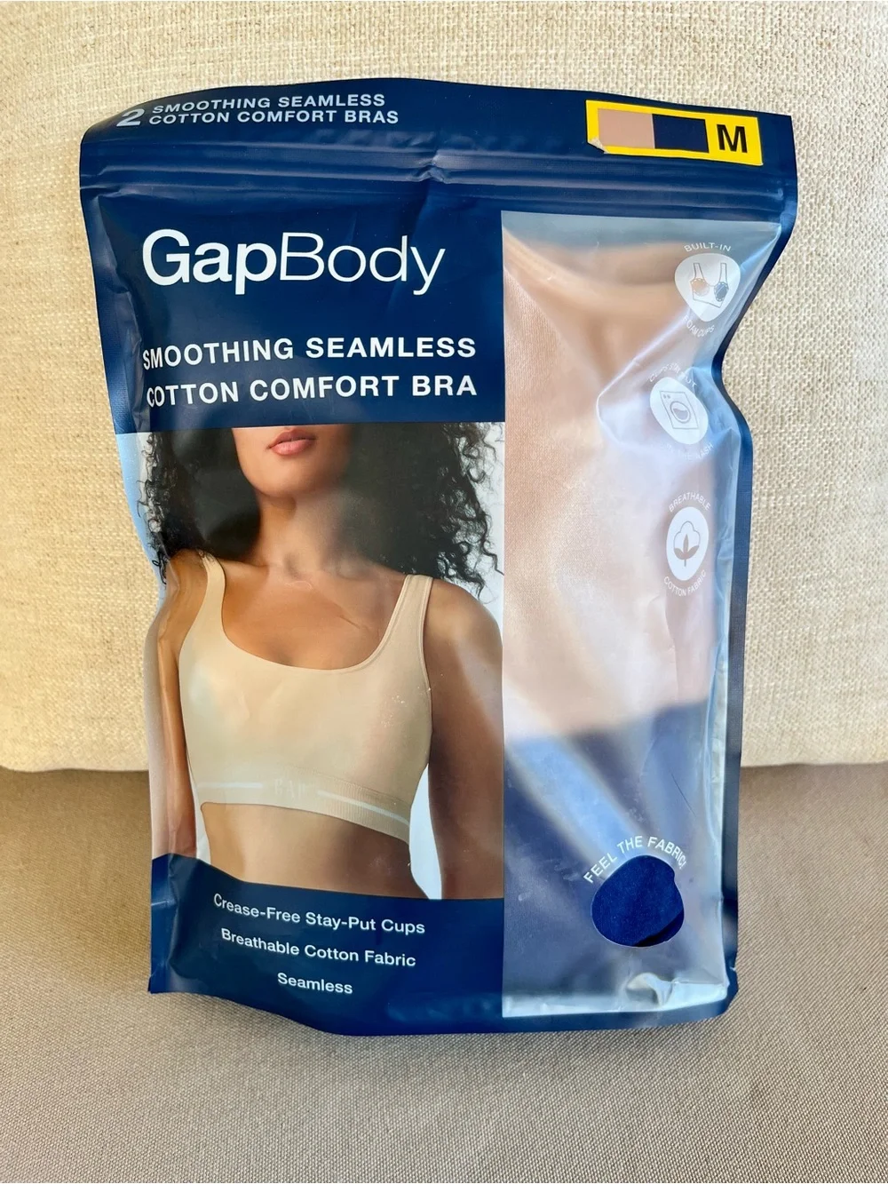 GapBody Seamless Cotton Comfort Bra Navy, Pink, Beige, Black | Size M Bundle 6